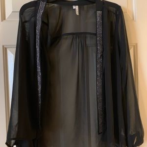 Black dress cardigan with rhinestones